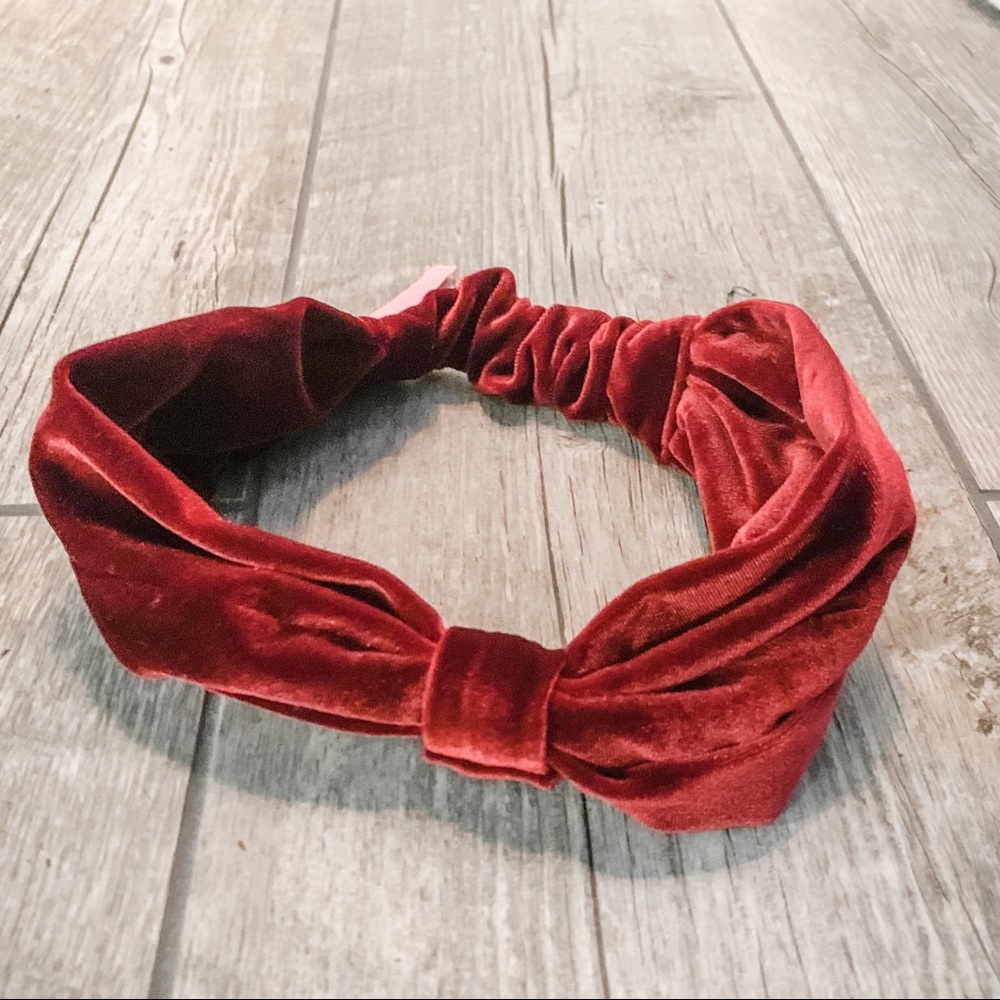 NWT Maroon Velvet Headband